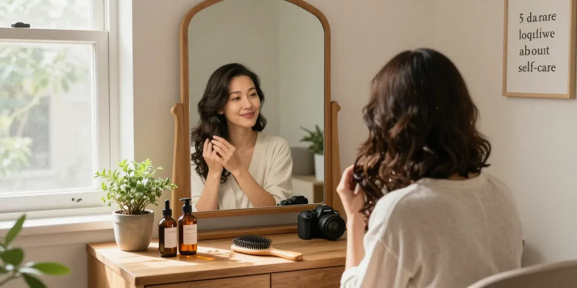 Nourishing hair care routine emphasizing haarausfall prevention in a serene home setting.