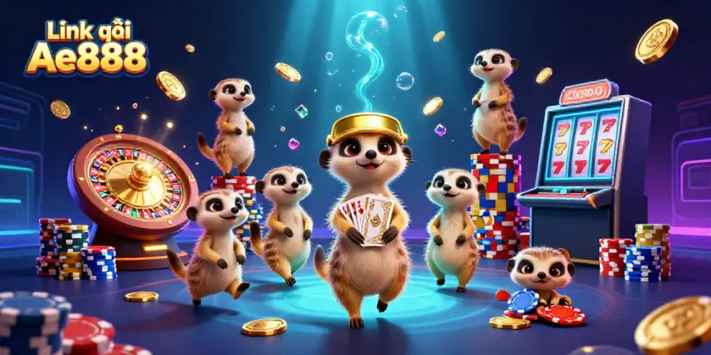 Engage in thrilling gaming at Link vào Ae888 with playful meerkats operating an elaborate casino